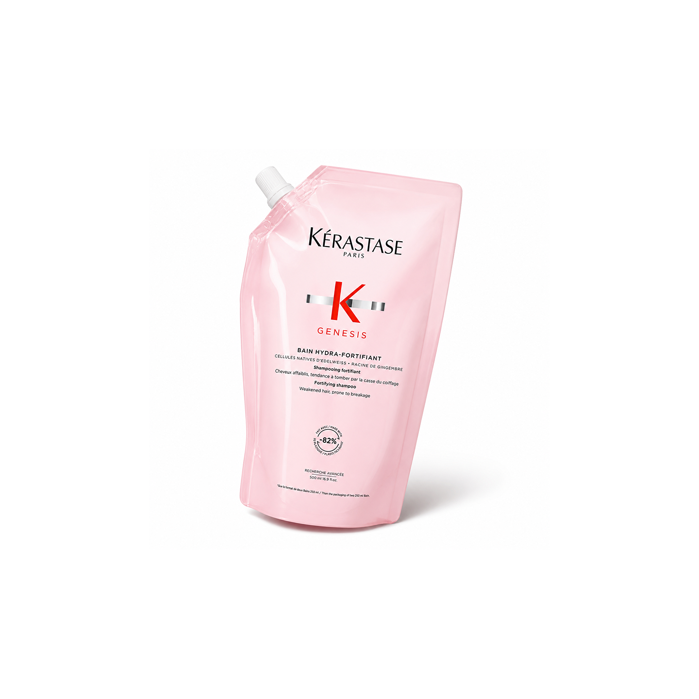 Kérastase Shampoo für feines Haar, Nährendes und kräftigendes Haarbad gegen Haarverlust, Bain Hydra-Fortifiant, Genesis, 500 ml