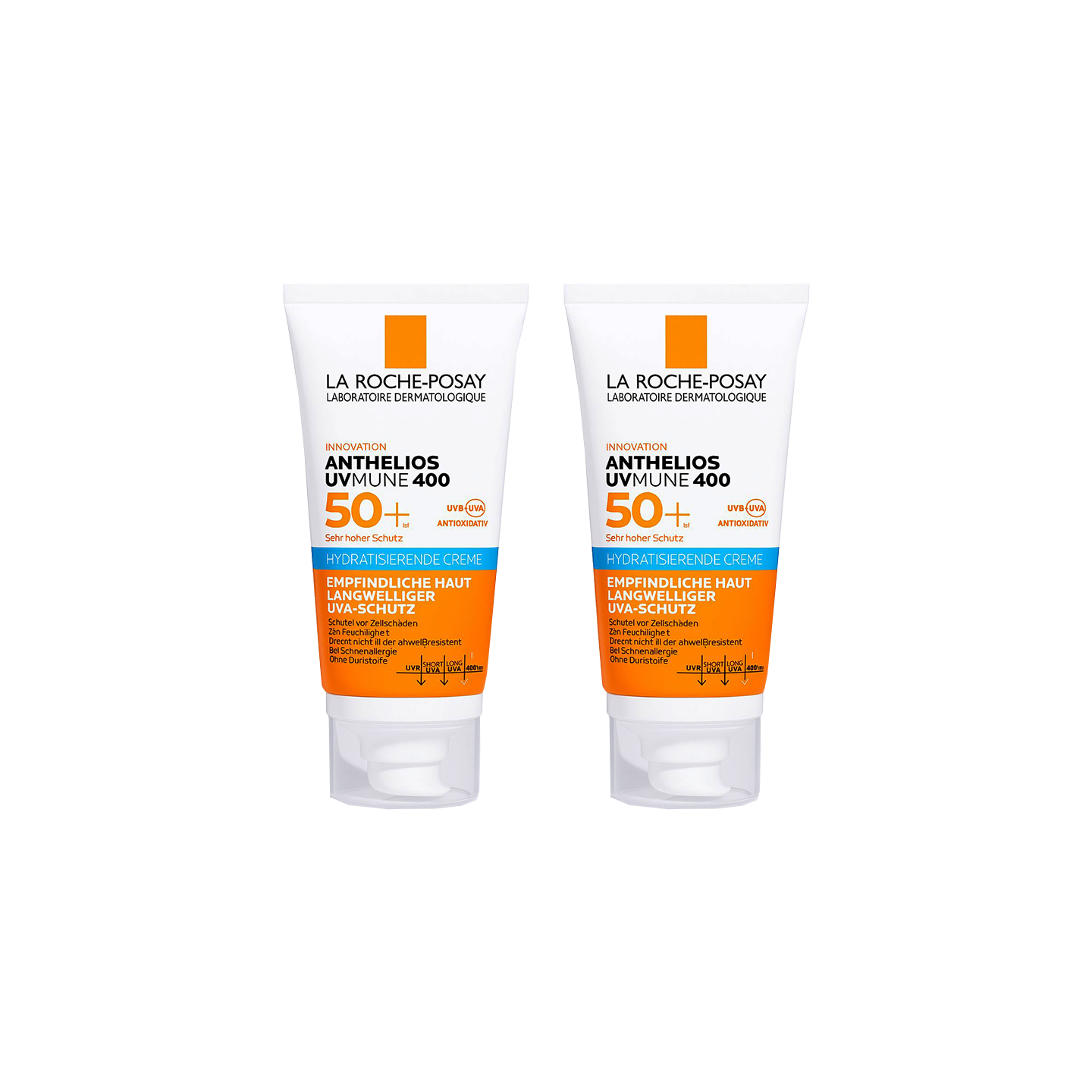 La Roche Posay Anthelios UVMune 400 Hydratisierende Creme LSF50+ 2x 50ml (100ml)