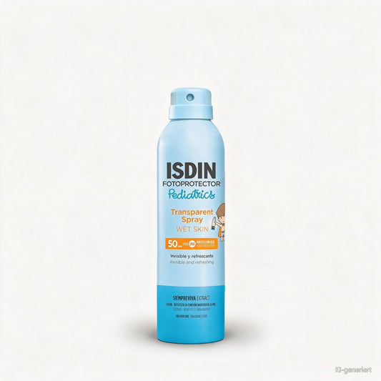 ISDIN Pediatrics Wet Skin Transparent Spray LSF50 (250ml) Wasserfest und Wet Ski