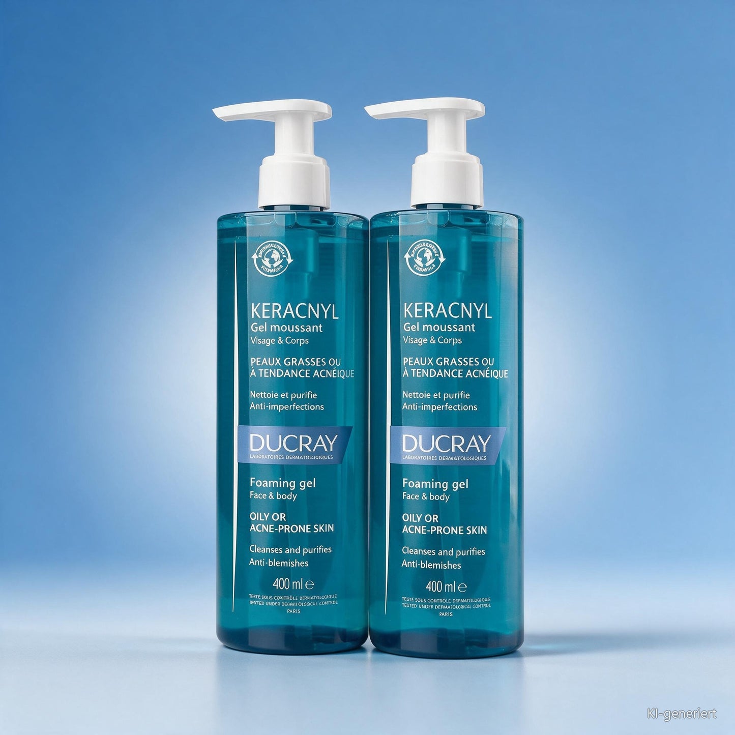 Ducray Keracnyl Schaeumendes Reinigungsgel 2x400 ml